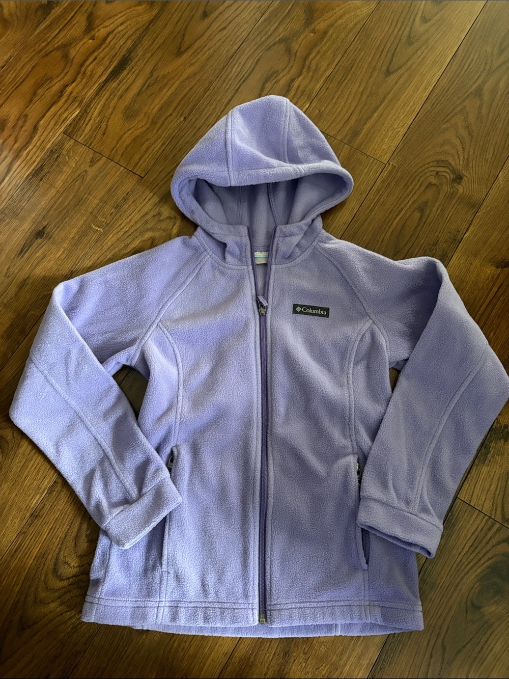 Columbia Girls' Lavender Hooded Fleece Jacket